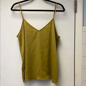 Uniqlo Olive Satin Spaghetti Strap Cami